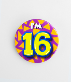 Button ''16 jaar'' (Klein)