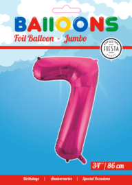 Folieballon ''Cijfer 7 Roze'' (34'')