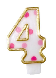 Cijferkaars Roze "4"