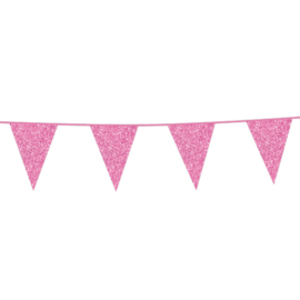 Vlaggenlijn ''Glitter Baby Roze'' (6 meter)