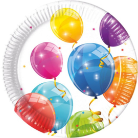 Borden ''Sprankelende ballonnen'' (23 cm, 8 stuks)