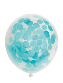 Confetti Ballonnen ''Baby blauw'' (6 stuks)