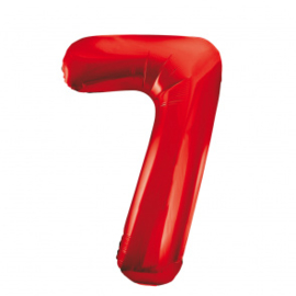 Folieballon ''Cijfer 7 rood'' (34'')