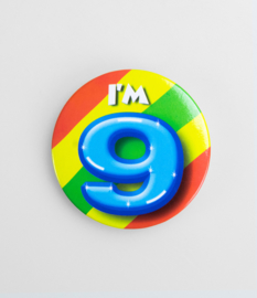 Button ''9 jaar'' (Klein)