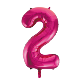 Folieballon ''Cijfer 2 Roze'' (34'')