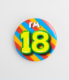 Button ''18 jaar'' (Klein)