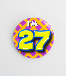 Button ''27 jaar'' (Klein)