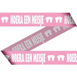 Afzetlint ''Hoera een Meisje'' (15 meter)