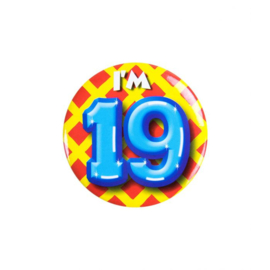 Button ''19 jaar'' (Klein)