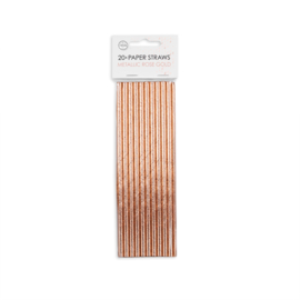 Papieren Rietjes (Rosé Goud Metallic, 20 stuks)