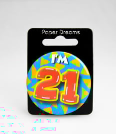 Button ''21 jaar'' (Klein)