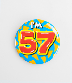 Buttons ''57 jaar'' (Klein)