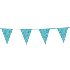 Vlaggenlijn ''Glitter Baby Blauw'' (6 meter)