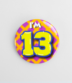 Button ''13 jaar'' (Klein)