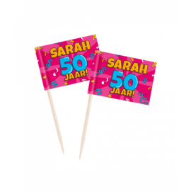 Cocktail Prikkers ''Sarah 50 jaar'' (50 stuks)
