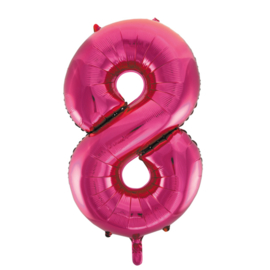 Folieballon ''Cijfer 8 Roze'' (34'')