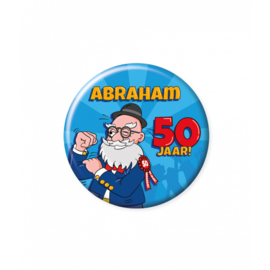 Button ''Abraham 50 jaar!'' (Klein)