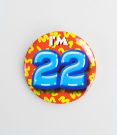 Button ''22 jaar'' (Klein)