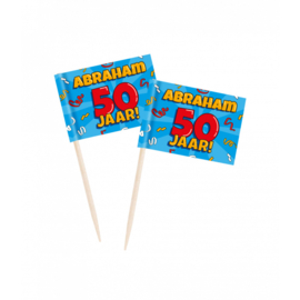 Cocktail Prikkers ''Abraham 50 jaar'' (50 stuks)