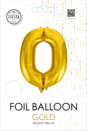 Folieballon ''Cijfer 0 goud'' (34'')
