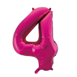 Folieballon ''Cijfer 4 Roze'' (34'')