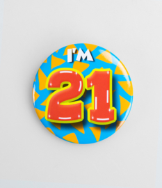 Button ''21 jaar'' (Klein)