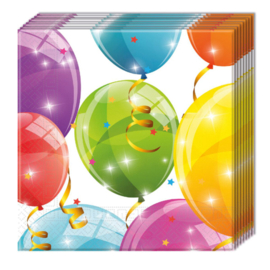 Servetten ''Sprankelende ballonnen'' (20 stuks)