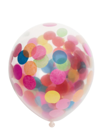 Confetti Ballonnen ''Gekleurd'' (6 stuks)