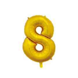 Folieballon ''Cijfer 8 goud'' (66 cm)