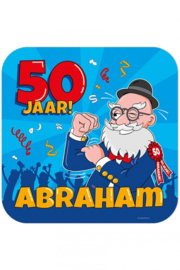 Huldeschild ''Abraham 50 jaar cartoon''