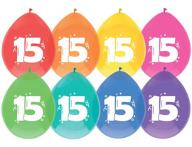 Ballonnen "15 jaar"(8 stuks)
