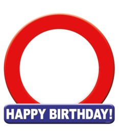 Verkeersbord ''Happy Birthday''