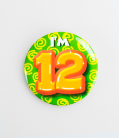 Button ''12 jaar'' (Klein)