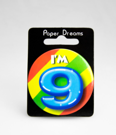Button ''9 jaar'' (Klein)