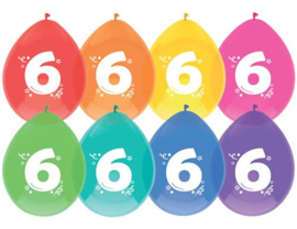 Ballonnen "6 jaar"(8 stuks)