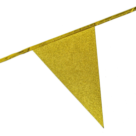 Vlaggenlijn Glitter ''Goud'' (6 meter)