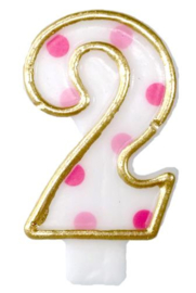 Cijferkaars Roze "2"