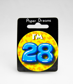 Button ''28 jaar'' (Klein)