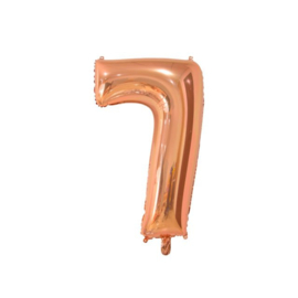 Folieballon ''Cijfer 7 roségoud'' (66 cm)