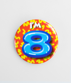 Button ''8 jaar'' (Klein)