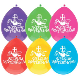 Ballonnen ''Welkom Sinterklaas'' (30cm, 6 stuks)