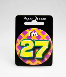 Button ''27 jaar'' (Klein)