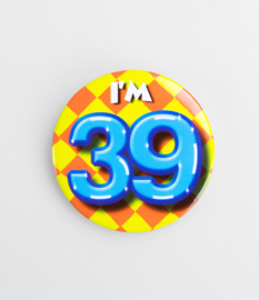 Button ''39 jaar'' (Klein)