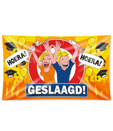 XXL Gevelvlag ''Hoera Geslaagd'' (150x90cm)