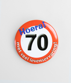 Buttons ''70 jaar verkeersbord'' (Klein)