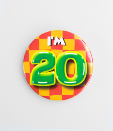 Button ''20 jaar'' (Klein)