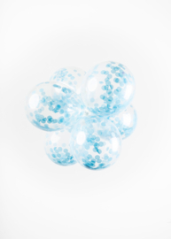 Confetti Ballonnen ''Baby blauw'' (6 stuks)