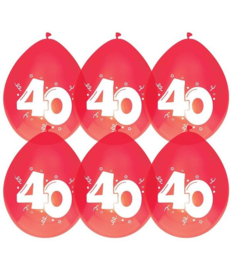 Ballonnen ''40 jaar Rood'' (8 stuks)