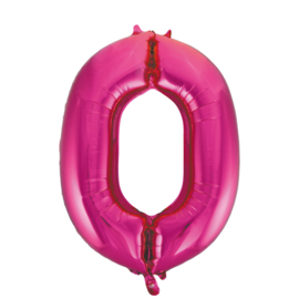 Folieballon ''Cijfer 0 Roze'' (34'')