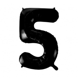 Folieballon ''Cijfer 5 zwart'' (34'')